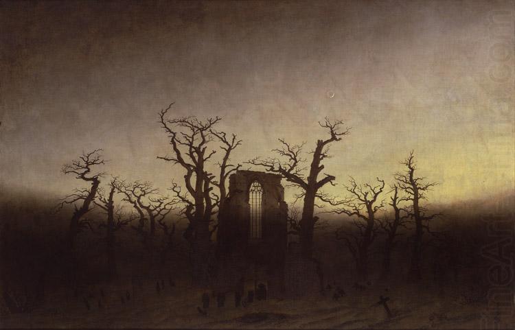 Abbey under Oak Trees (mk09), Caspar David Friedrich